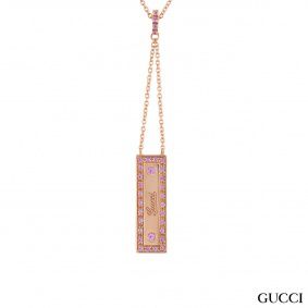 Gucci Rose Gold Pink Spinel Pendant